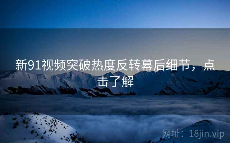 新91视频突破热度反转幕后细节，点击了解