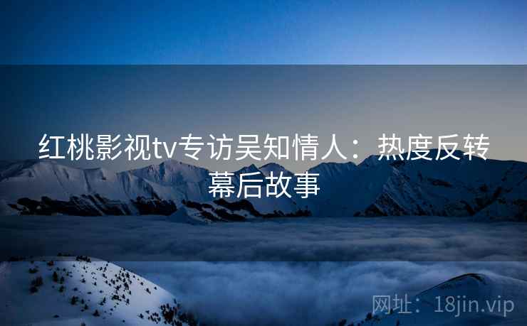 红桃影视tv专访吴知情人：热度反转幕后故事