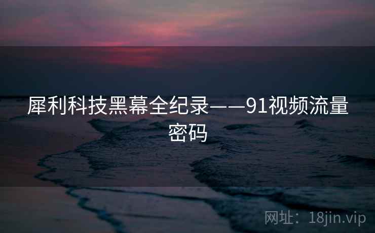 犀利科技黑幕全纪录——91视频流量密码